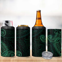 Black Green Polynesian Tribal 4 in 1 Can Cooler Tumbler LT9 - Polynesian Pride