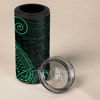 Black Green Polynesian Tribal 4 in 1 Can Cooler Tumbler LT9 - Polynesian Pride