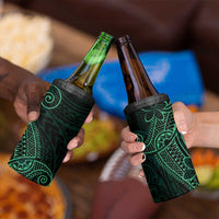Black Green Polynesian Tribal 4 in 1 Can Cooler Tumbler LT9 - Polynesian Pride