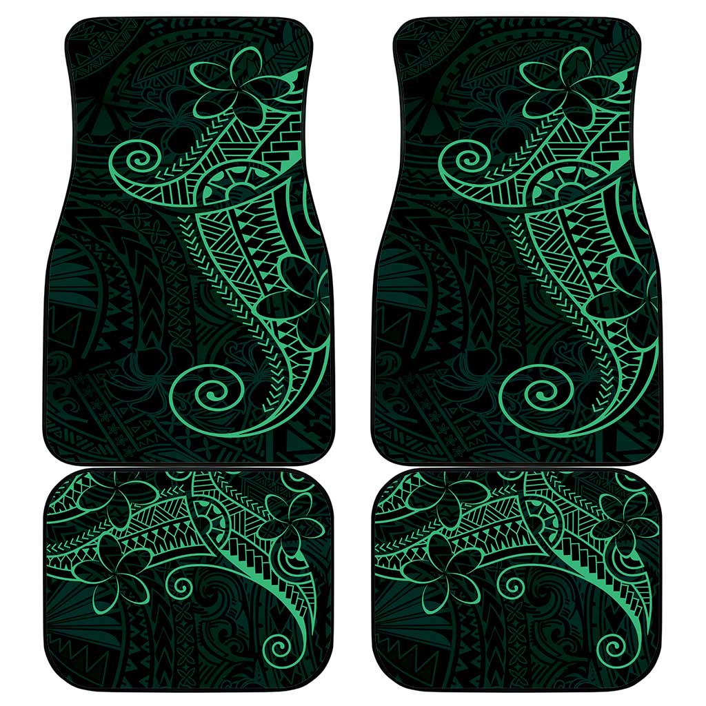 Black Green Polynesian Tribal Car Mats LT9 - Polynesian Pride