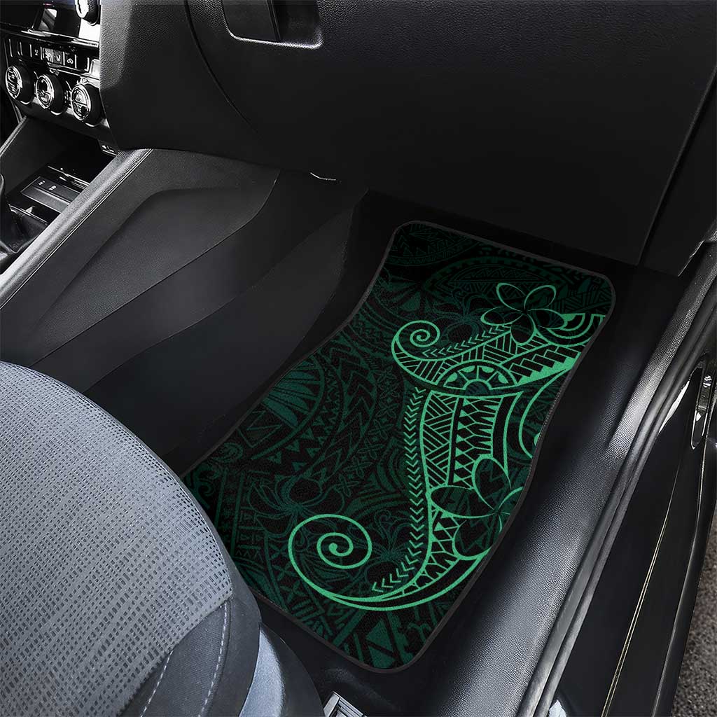 Black Green Polynesian Tribal Car Mats LT9 - Polynesian Pride