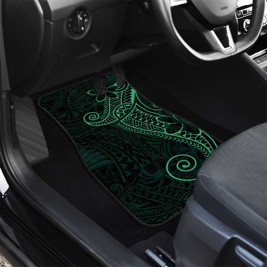 Black Green Polynesian Tribal Car Mats LT9 - Polynesian Pride