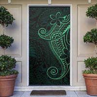 Black Green Polynesian Tribal Door Cover LT9 Green - Polynesian Pride