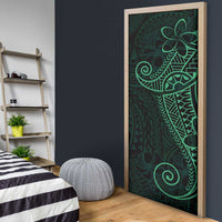 Black Green Polynesian Tribal Door Cover LT9 - Polynesian Pride