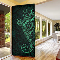 Black Green Polynesian Tribal Door Cover LT9 - Polynesian Pride