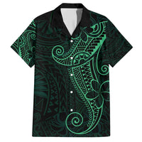 Black Green Polynesian Tribal Family Matching Summer Maxi Dress and Hawaiian Shirt - Polynesian Pride