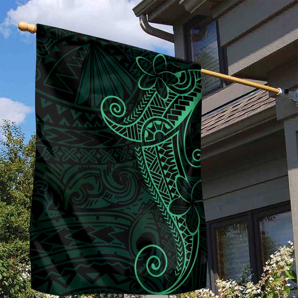 Black Green Polynesian Tribal Garden Flag - Polynesian Pride