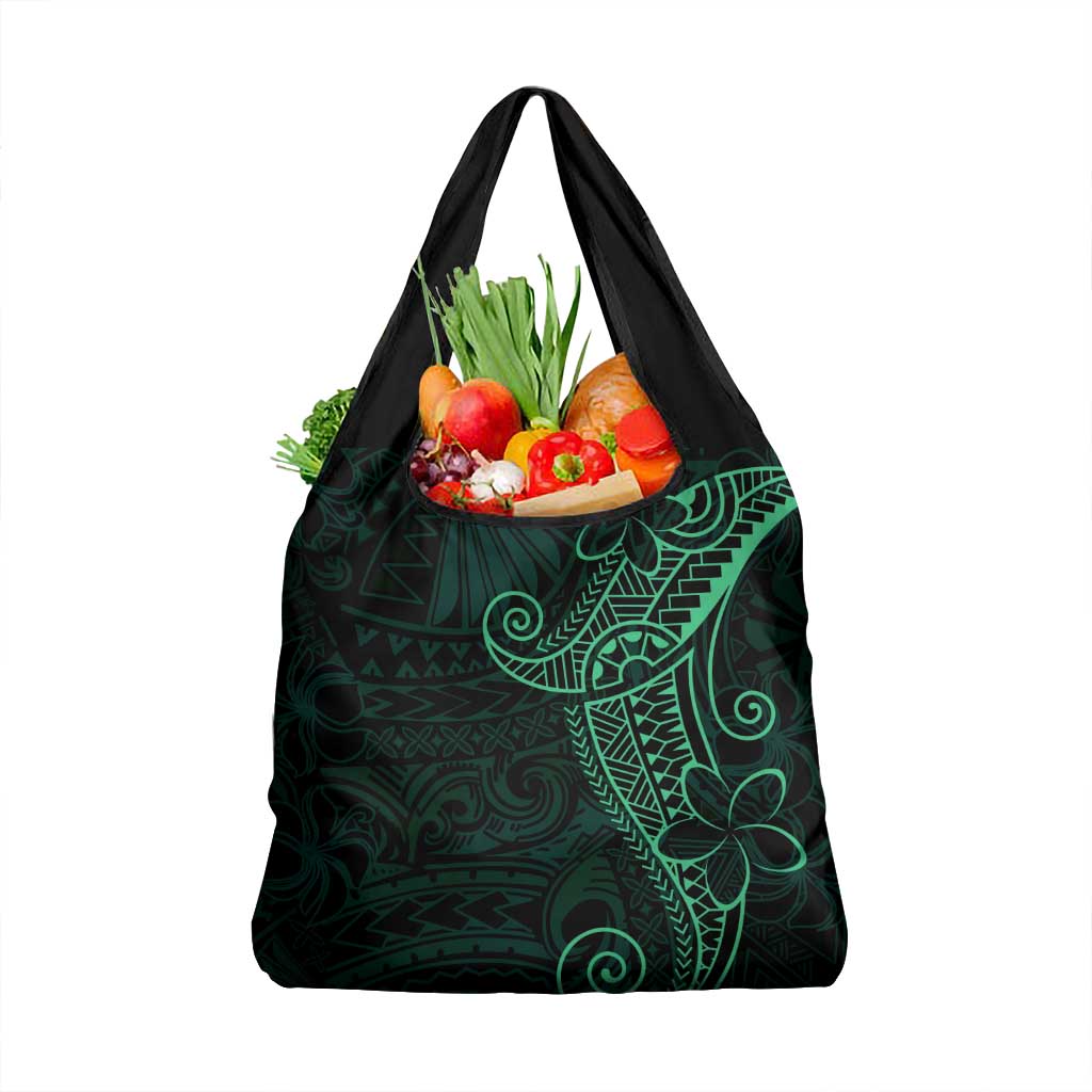 Black Green Polynesian Tribal Grocery Bag LT9 1-pack One Size Green - Polynesian Pride