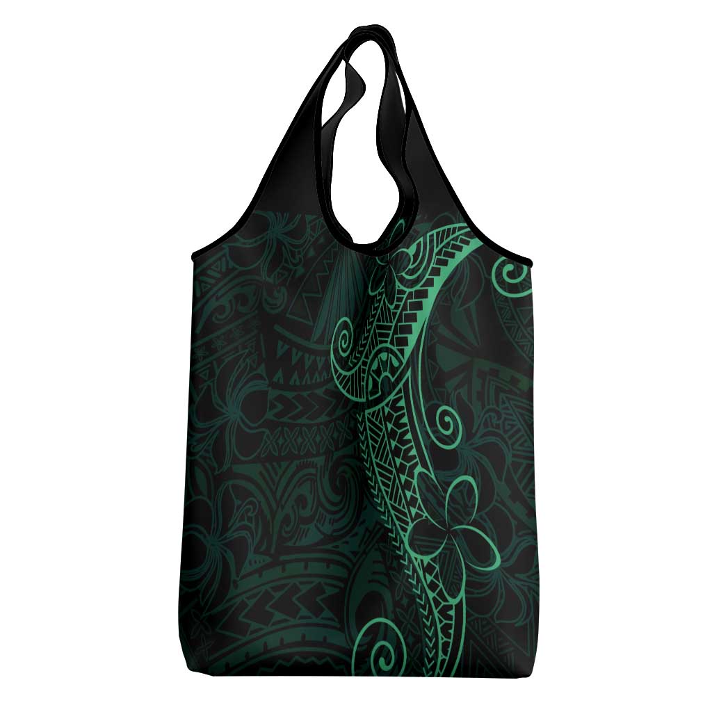 Black Green Polynesian Tribal Grocery Bag LT9 - Polynesian Pride