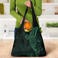 Black Green Polynesian Tribal Grocery Bag LT9 - Polynesian Pride