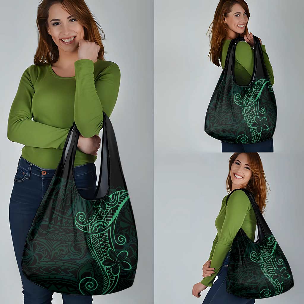 Black Green Polynesian Tribal Grocery Bag LT9 - Polynesian Pride