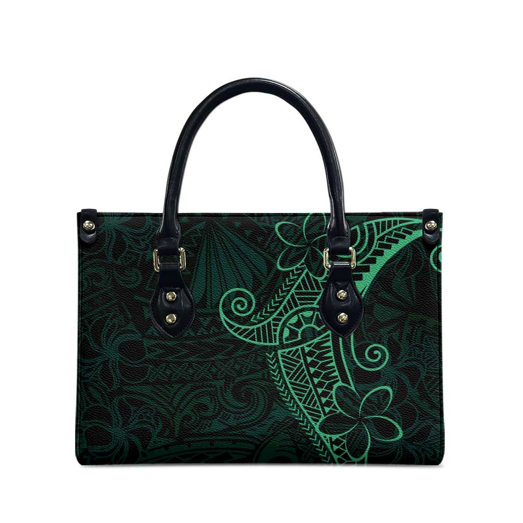 Black Green Polynesian Tribal Leather Bag - Polynesian Pride