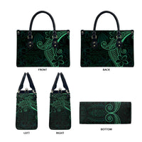 Black Green Polynesian Tribal Leather Bag - Polynesian Pride