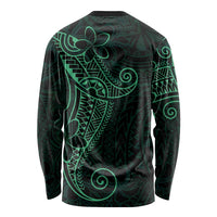 Black Green Polynesian Tribal Long Sleeve Shirt LT9 - Polynesian Pride
