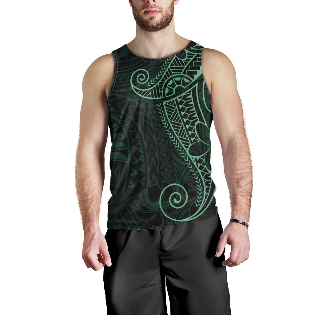 Black Green Polynesian Tribal Men Tank Top LT9 - Polynesian Pride