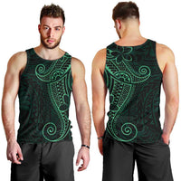 Black Green Polynesian Tribal Men Tank Top LT9 - Polynesian Pride