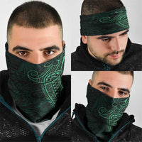 Black Green Polynesian Tribal Neck Gaiter - Polynesian Pride