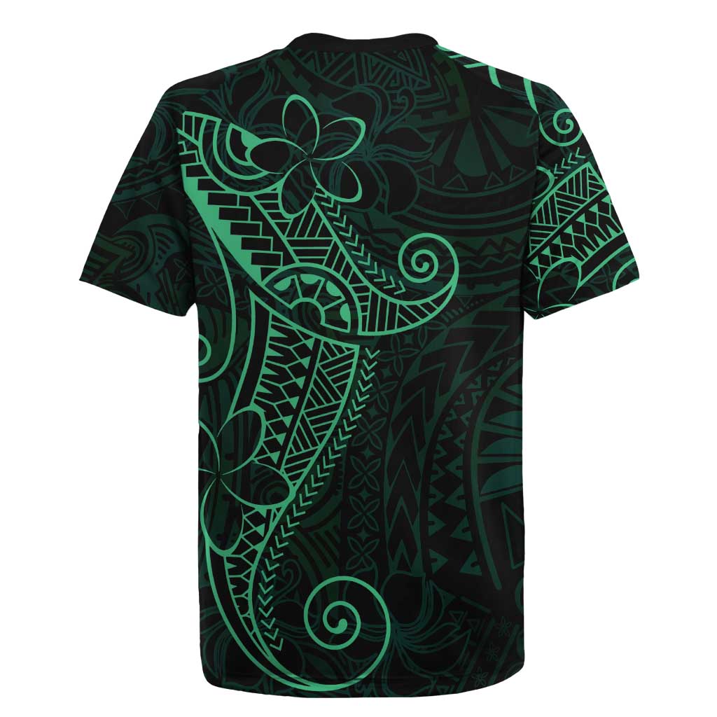 Black Green Polynesian Tribal Rugby Jersey LT9 - Polynesian Pride