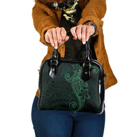 Black Green Polynesian Tribal Shoulder Handbag - Polynesian Pride