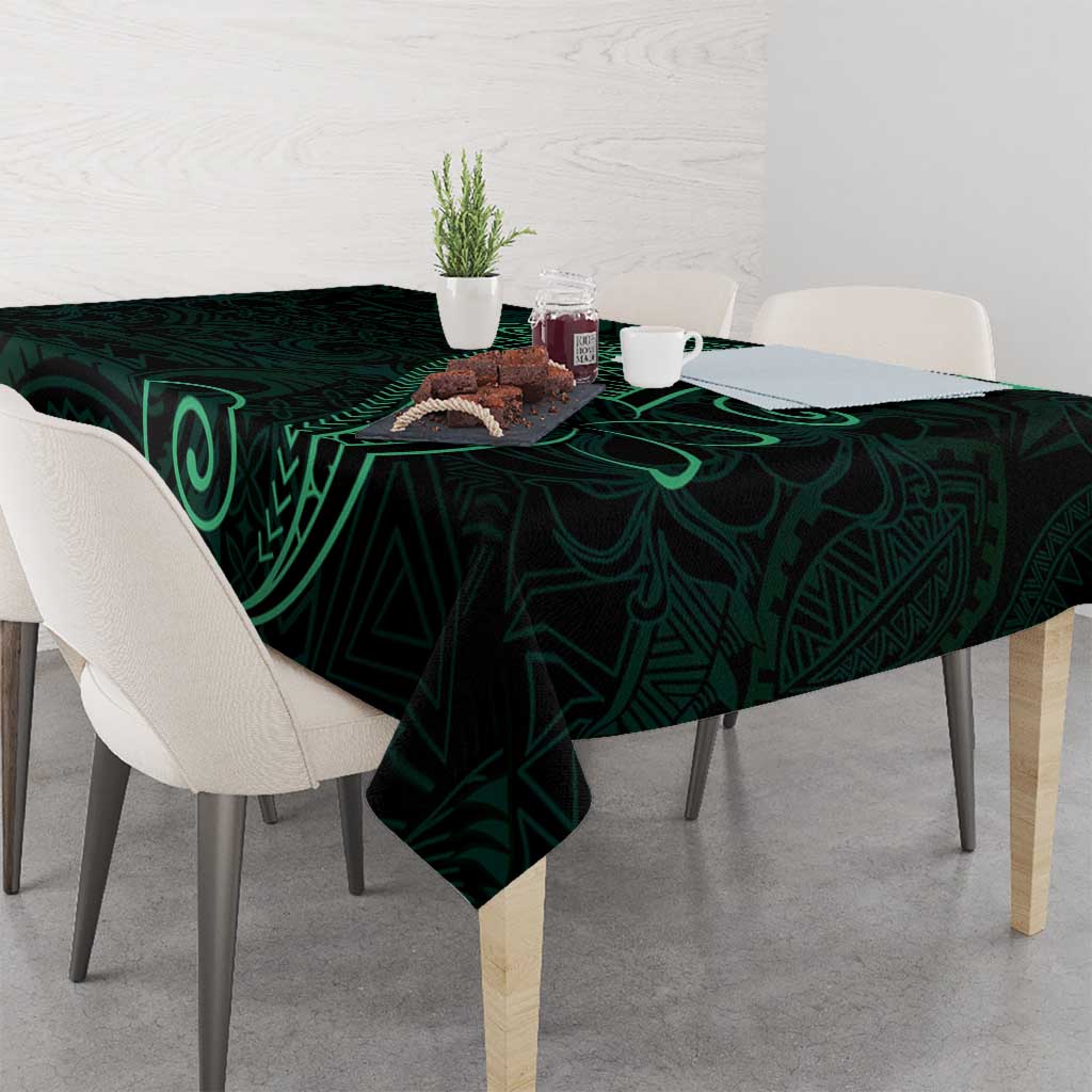 Black Green Polynesian Tribal Tablecloth LT9 - Polynesian Pride