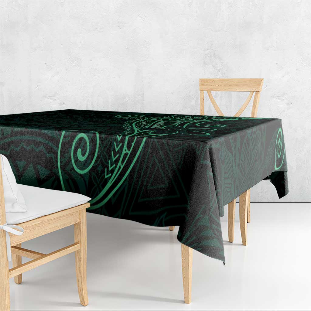 Black Green Polynesian Tribal Tablecloth LT9 - Polynesian Pride