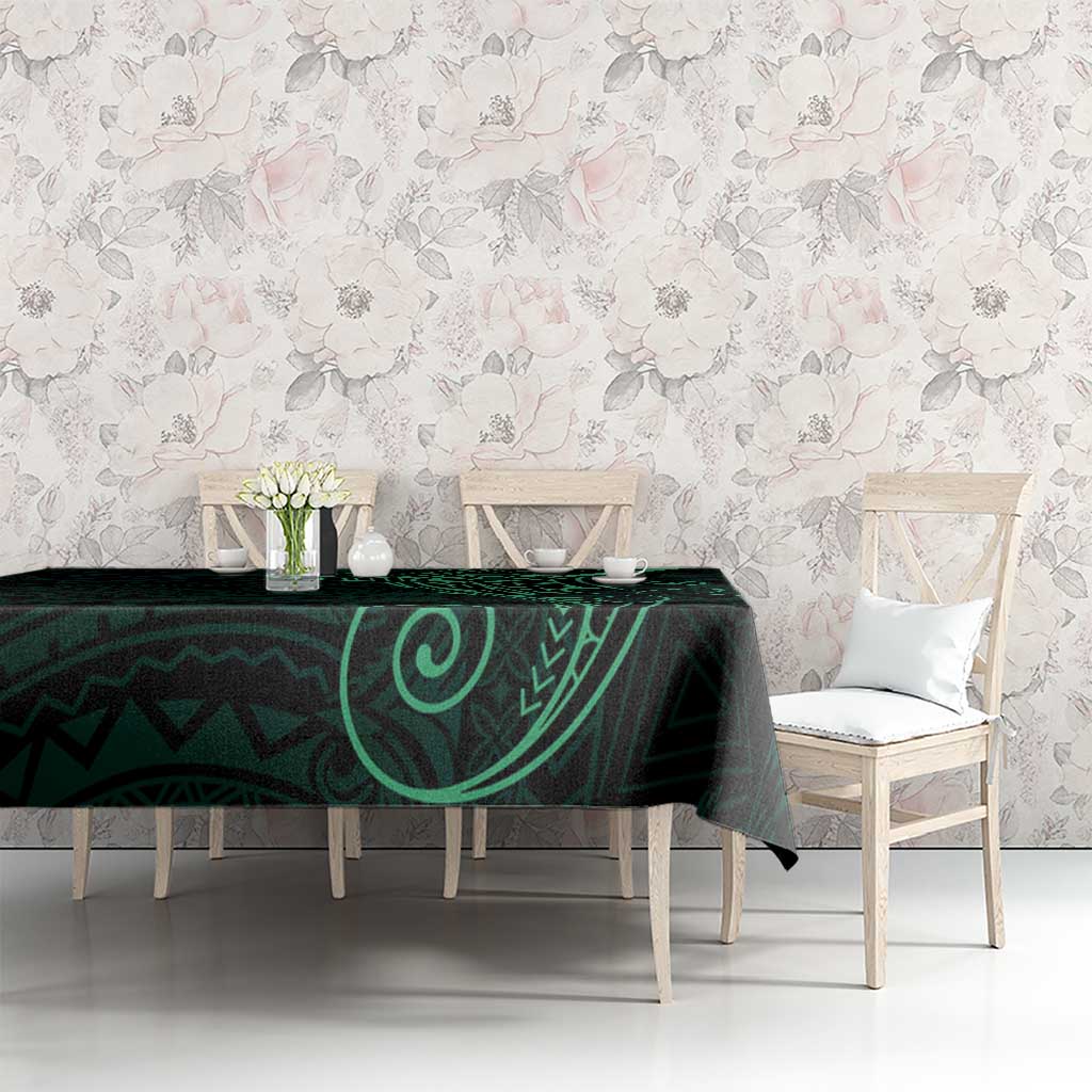 Black Green Polynesian Tribal Tablecloth LT9 - Polynesian Pride