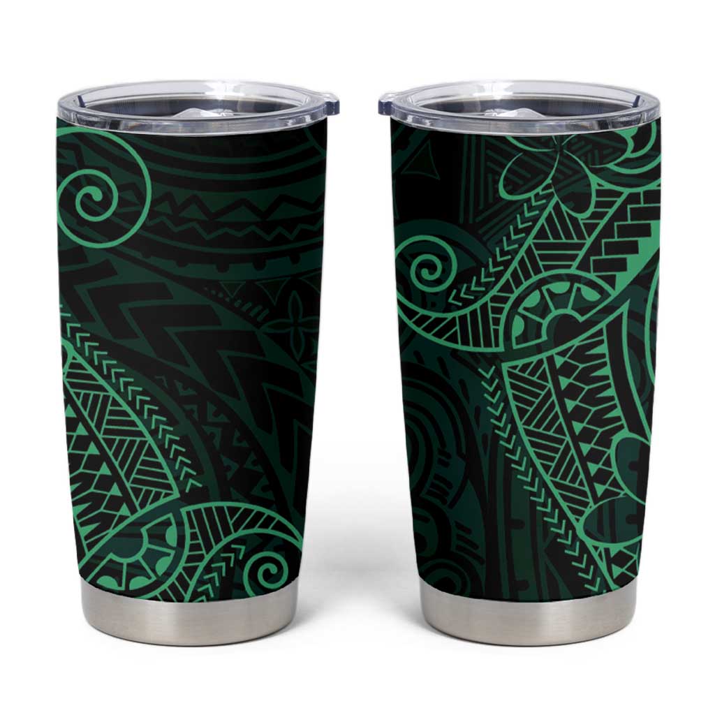 Black Green Polynesian Tribal Tumbler Cup - Polynesian Pride