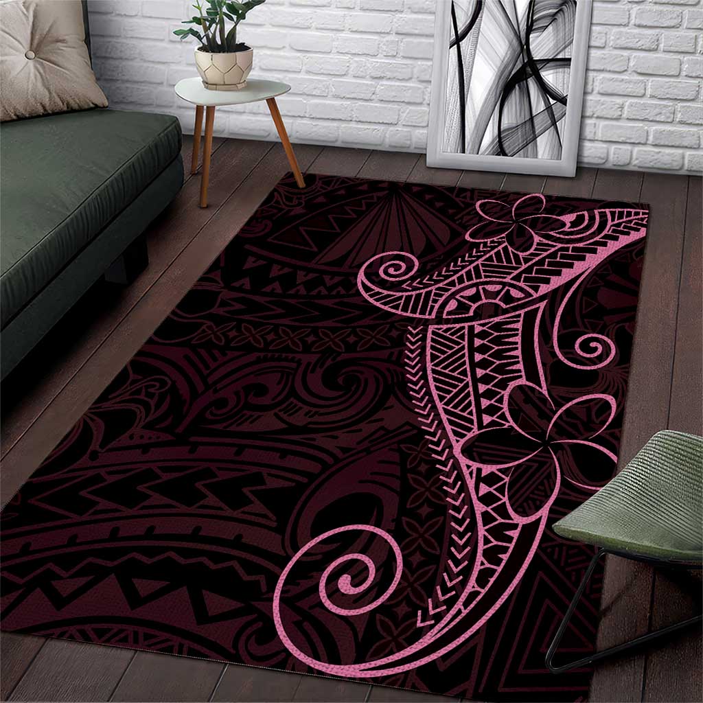 Black Pink Polynesian Tribal Area Rug - Polynesian Pride