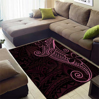 Black Pink Polynesian Tribal Area Rug - Polynesian Pride