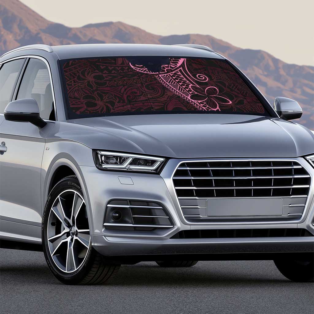 Black Pink Polynesian Tribal Auto Sun Shade - Polynesian Pride