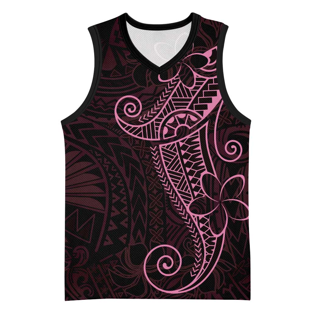 Black Pink Polynesian Tribal Basketball Jersey LT9 Unisex Pink - Polynesian Pride