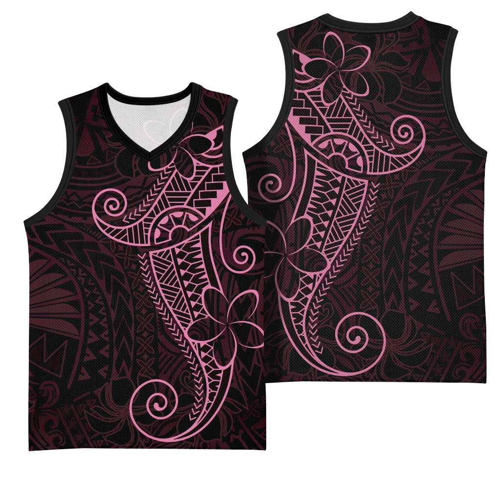 Black Pink Polynesian Tribal Basketball Jersey LT9 - Polynesian Pride