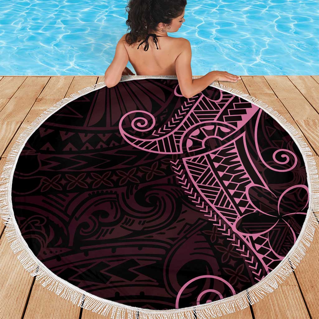 Black Pink Polynesian Tribal Beach Blanket LT9 - Polynesian Pride