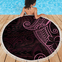 Black Pink Polynesian Tribal Beach Blanket LT9 - Polynesian Pride
