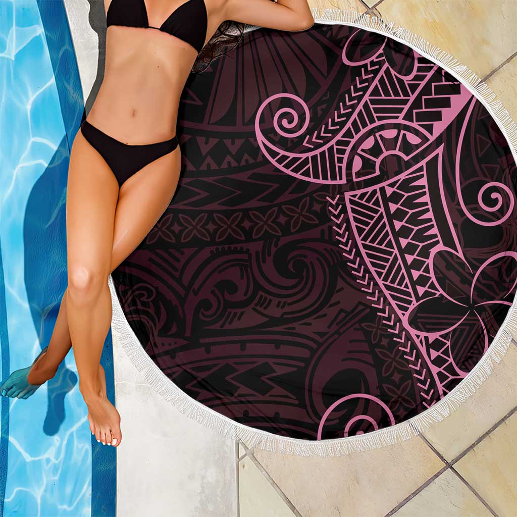 Black Pink Polynesian Tribal Beach Blanket LT9 - Polynesian Pride