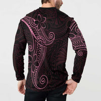 Black Pink Polynesian Tribal Button Sweatshirt LT9 - Polynesian Pride