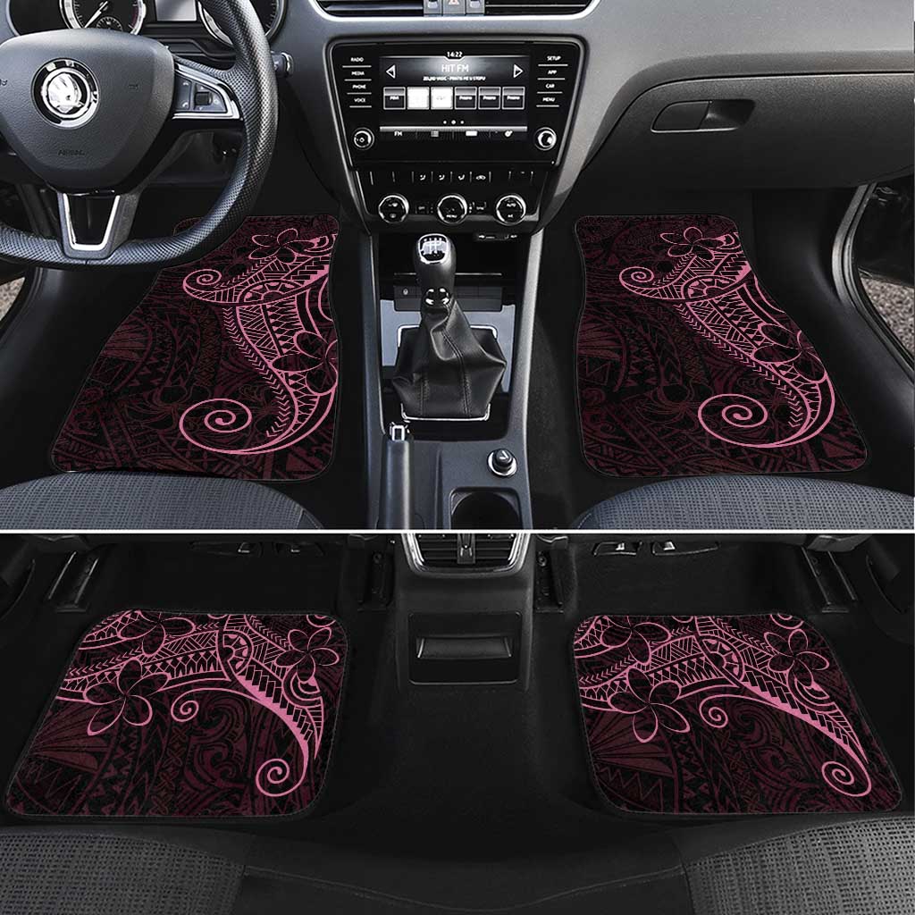 Black Pink Polynesian Tribal Car Mats LT9 Set 4pcs Pink - Polynesian Pride