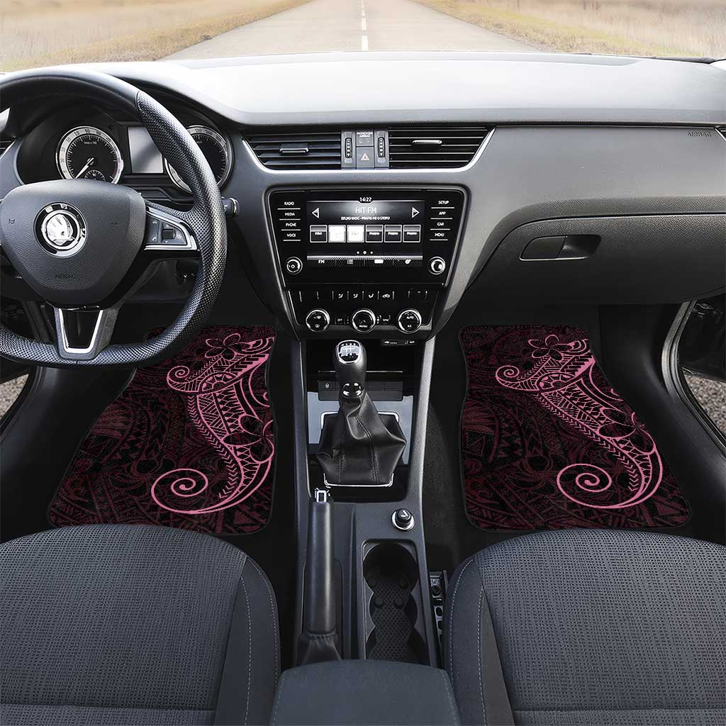 Black Pink Polynesian Tribal Car Mats LT9 Set 2pcs - Front Pink - Polynesian Pride