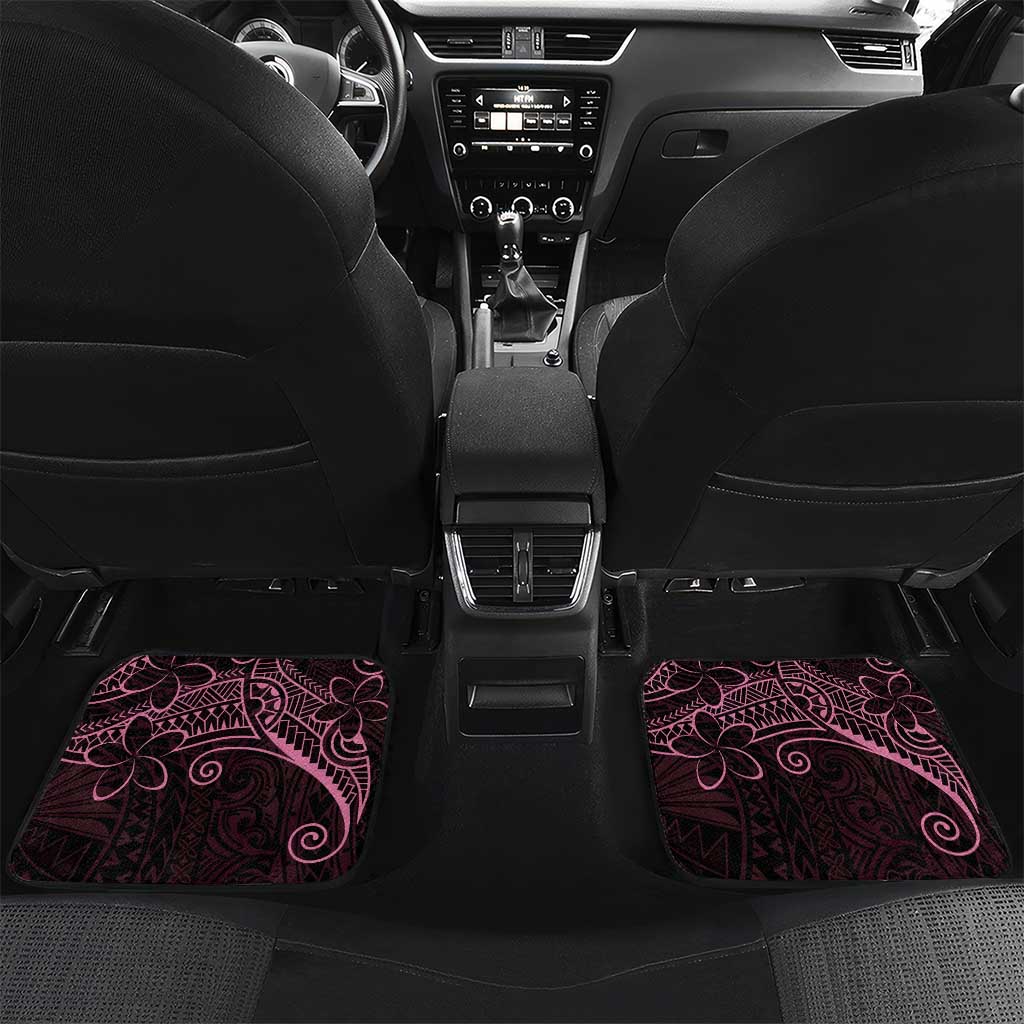 Black Pink Polynesian Tribal Car Mats LT9 Set 2pcs - Back Pink - Polynesian Pride