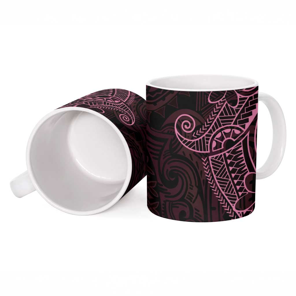 Black Pink Polynesian Tribal Ceramic Mug LT9 - Polynesian Pride
