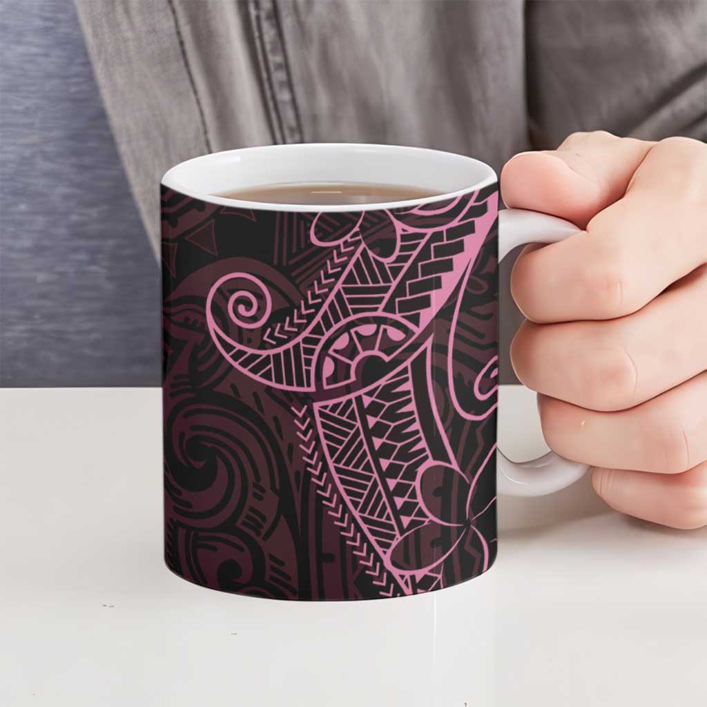 Black Pink Polynesian Tribal Ceramic Mug LT9 - Polynesian Pride