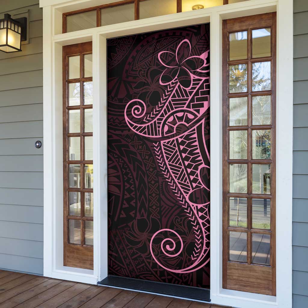Black Pink Polynesian Tribal Door Cover LT9 - Polynesian Pride