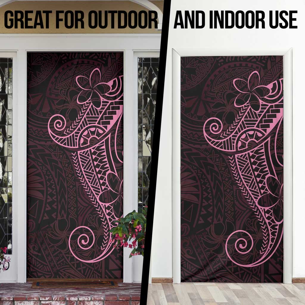 Black Pink Polynesian Tribal Door Cover LT9 - Polynesian Pride
