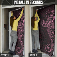 Black Pink Polynesian Tribal Door Cover LT9 - Polynesian Pride