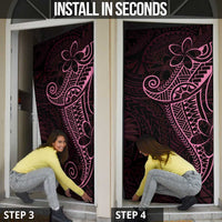 Black Pink Polynesian Tribal Door Cover LT9 - Polynesian Pride