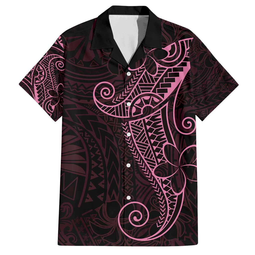 Black Pink Polynesian Tribal Family Matching Long Sleeve Bodycon Dress and Hawaiian Shirt - Polynesian Pride