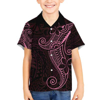 Black Pink Polynesian Tribal Family Matching Long Sleeve Bodycon Dress and Hawaiian Shirt - Polynesian Pride