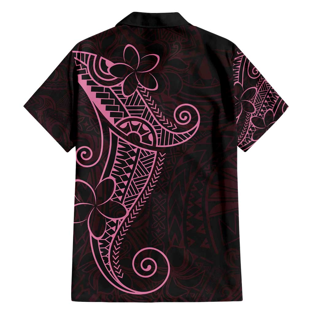 Black Pink Polynesian Tribal Family Matching Off Shoulder Short Dress and Hawaiian Shirt LT9 - Polynesian Pride