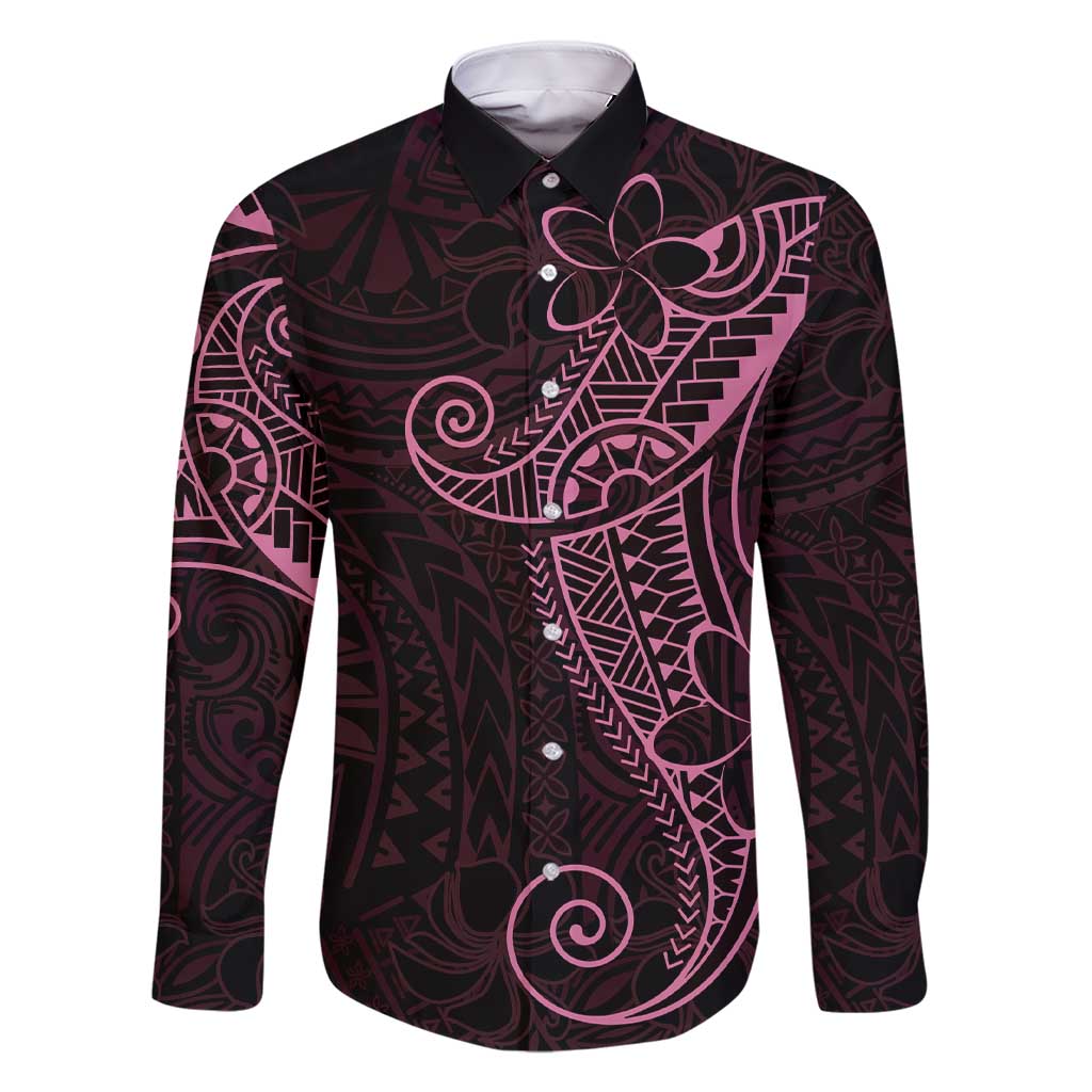 Black Pink Polynesian Tribal Family Matching Short Sleeve Bodycon Dress and Hawaiian Shirt - Polynesian Pride