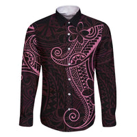 Black Pink Polynesian Tribal Family Matching Short Sleeve Bodycon Dress and Hawaiian Shirt - Polynesian Pride